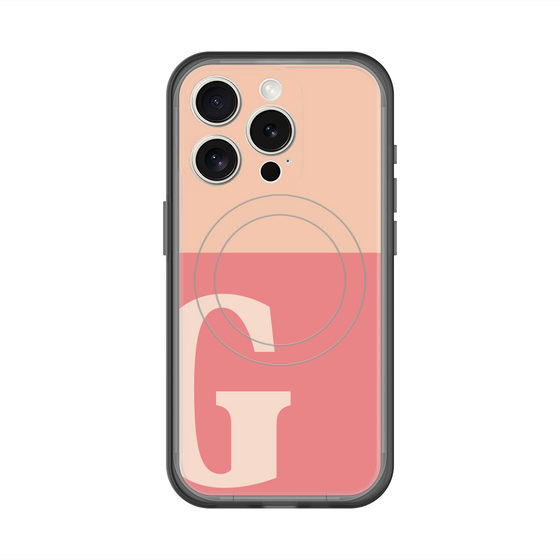スリムプロテクションプレミアムケース with MagSafe［ オリジナル - initial two tone - G pink ］