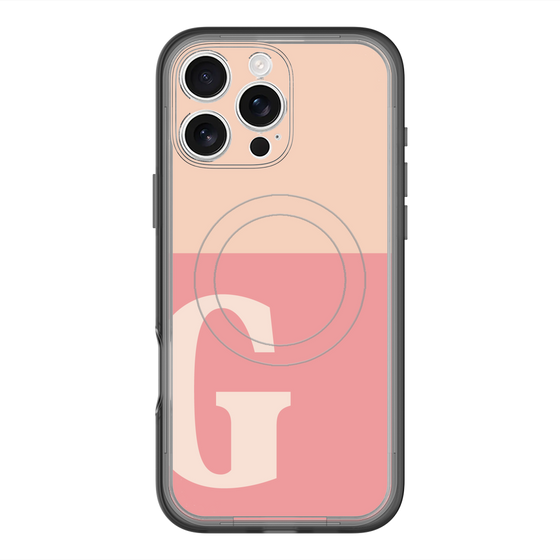スリムプロテクションプレミアムケース with MagSafe［ オリジナル - initial two tone - G pink ］