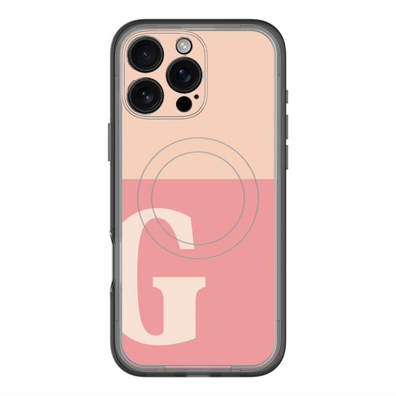 スリムプロテクションプレミアムケース with MagSafe［ オリジナル - initial two tone - G pink ］