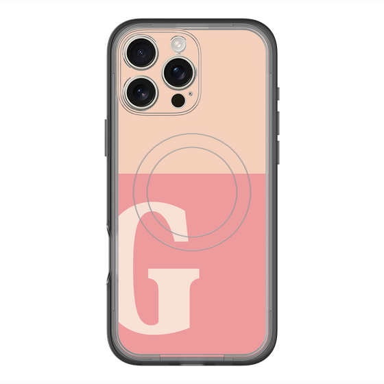 スリムプロテクションプレミアムケース with MagSafe［ オリジナル - initial two tone - G pink ］