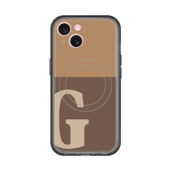 スリムプロテクションプレミアムケース with MagSafe［ オリジナル - initial two tone - G brown ］