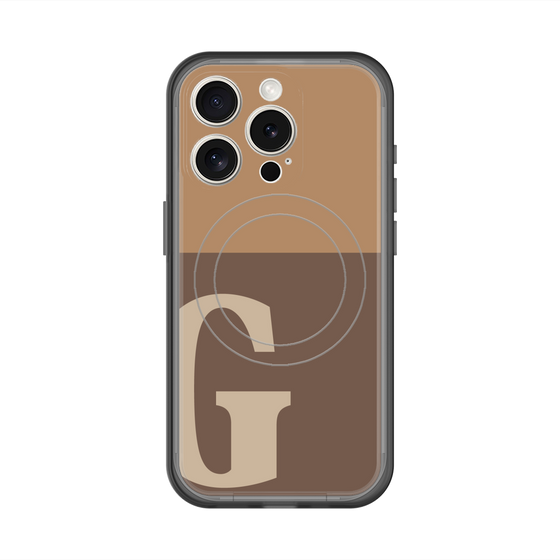 スリムプロテクションプレミアムケース with MagSafe［ オリジナル - initial two tone - G brown ］