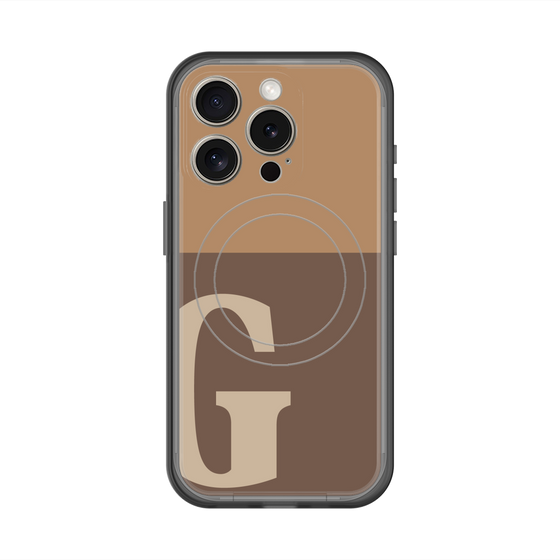 スリムプロテクションプレミアムケース with MagSafe［ オリジナル - initial two tone - G brown ］