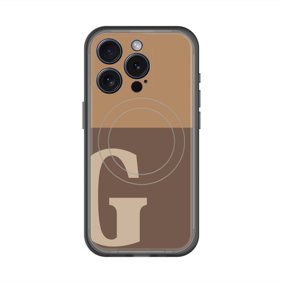 スリムプロテクションプレミアムケース with MagSafe［ オリジナル - initial two tone - G brown ］
