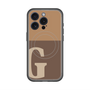 スリムプロテクションプレミアムケース with MagSafe［ オリジナル - initial two tone - G brown ］