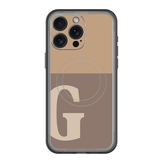 スリムプロテクションプレミアムケース with MagSafe［ オリジナル - initial two tone - G brown ］