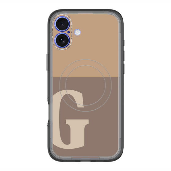 スリムプロテクションプレミアムケース with MagSafe［ オリジナル - initial two tone - G brown ］