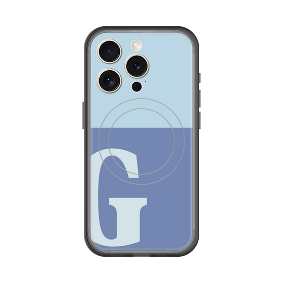 スリムプロテクションプレミアムケース with MagSafe［ オリジナル - initial two tone - G blue ］