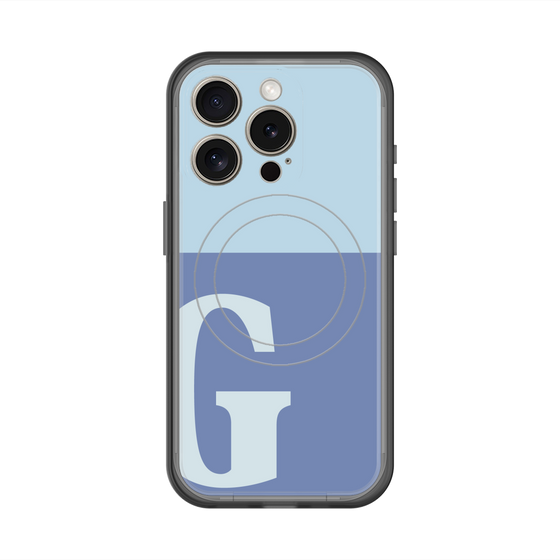 スリムプロテクションプレミアムケース with MagSafe［ オリジナル - initial two tone - G blue ］