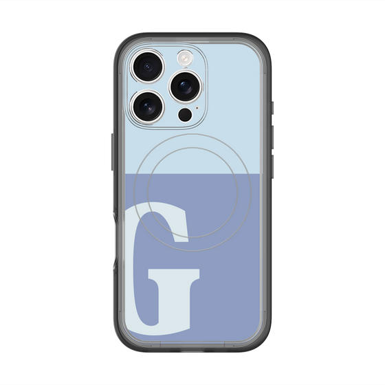 スリムプロテクションプレミアムケース with MagSafe［ オリジナル - initial two tone - G blue ］