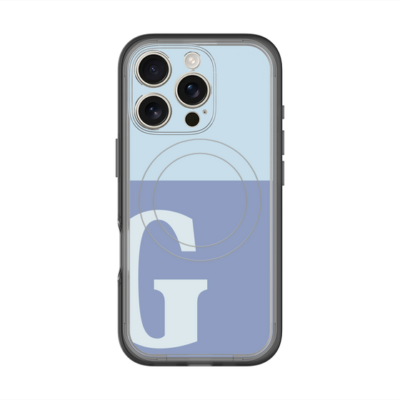 スリムプロテクションプレミアムケース with MagSafe［ オリジナル - initial two tone - G blue ］