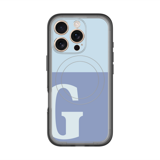 スリムプロテクションプレミアムケース with MagSafe［ オリジナル - initial two tone - G blue ］
