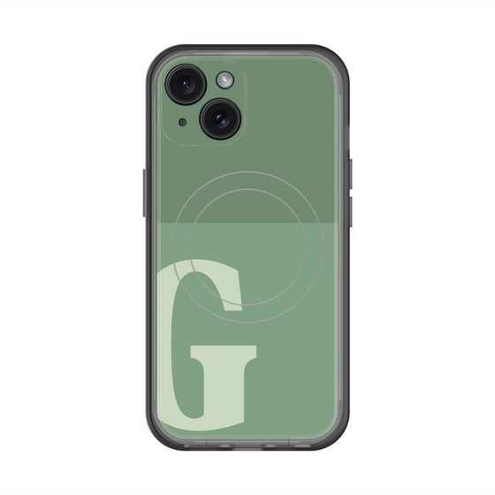 スリムプロテクションプレミアムケース with MagSafe［ オリジナル - initial two tone - G green ］