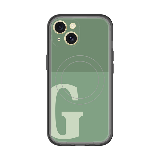 スリムプロテクションプレミアムケース with MagSafe［ オリジナル - initial two tone - G green ］