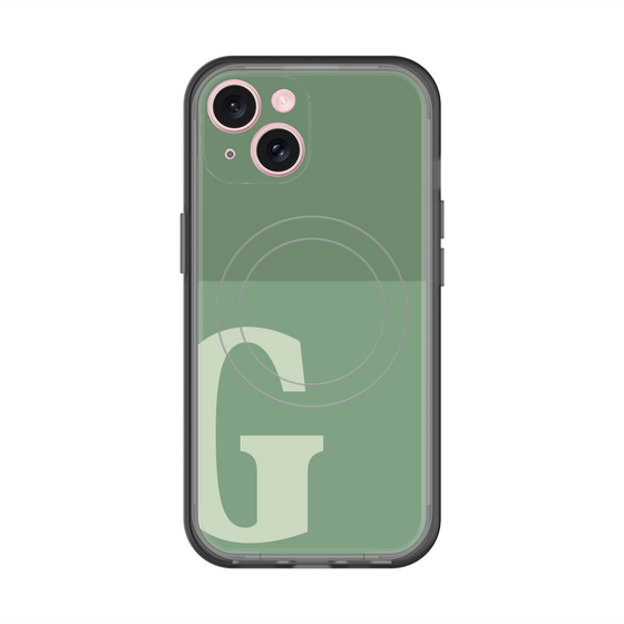 スリムプロテクションプレミアムケース with MagSafe［ オリジナル - initial two tone - G green ］