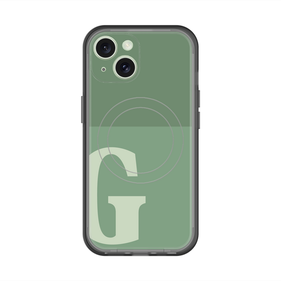 スリムプロテクションプレミアムケース with MagSafe［ オリジナル - initial two tone - G green ］