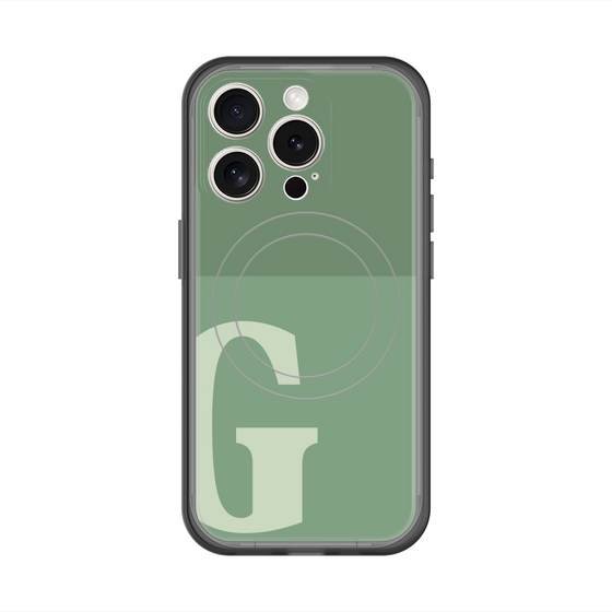 スリムプロテクションプレミアムケース with MagSafe［ オリジナル - initial two tone - G green ］