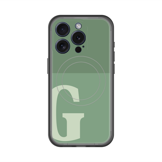 スリムプロテクションプレミアムケース with MagSafe［ オリジナル - initial two tone - G green ］