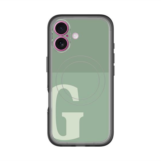 スリムプロテクションプレミアムケース with MagSafe［ オリジナル - initial two tone - G green ］