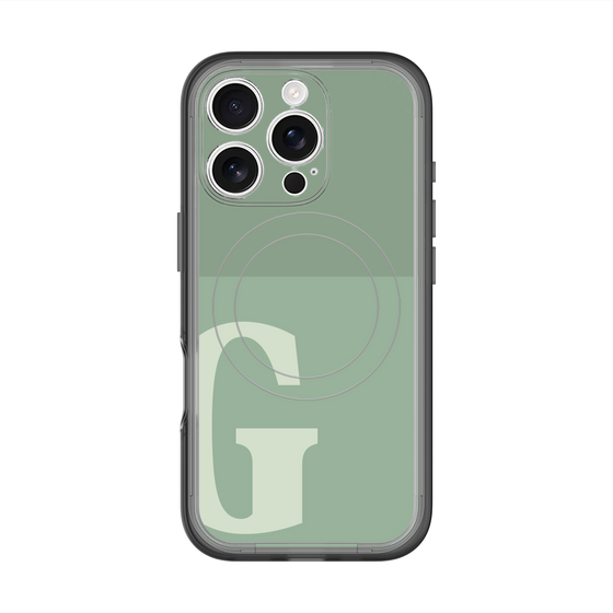 スリムプロテクションプレミアムケース with MagSafe［ オリジナル - initial two tone - G green ］