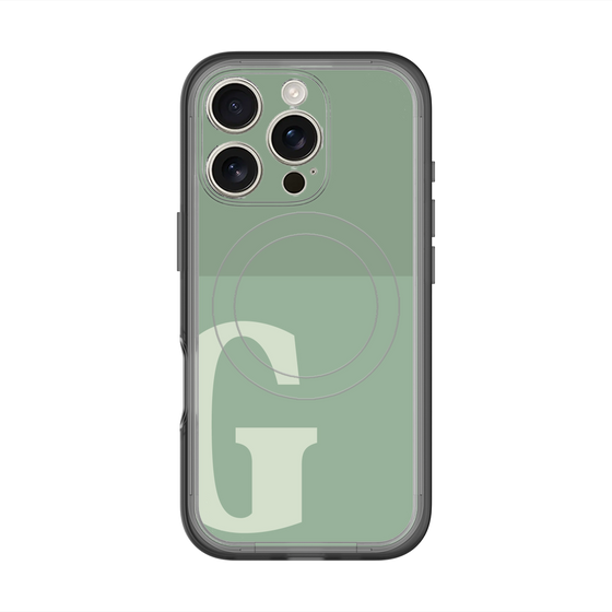 スリムプロテクションプレミアムケース with MagSafe［ オリジナル - initial two tone - G green ］