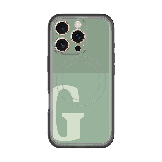 スリムプロテクションプレミアムケース with MagSafe［ オリジナル - initial two tone - G green ］