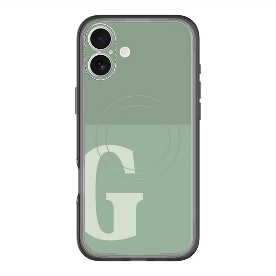 スリムプロテクションプレミアムケース with MagSafe［ オリジナル - initial two tone - G green ］