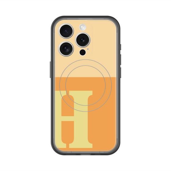スリムプロテクションプレミアムケース with MagSafe［ オリジナル - initial two tone - H orange ］