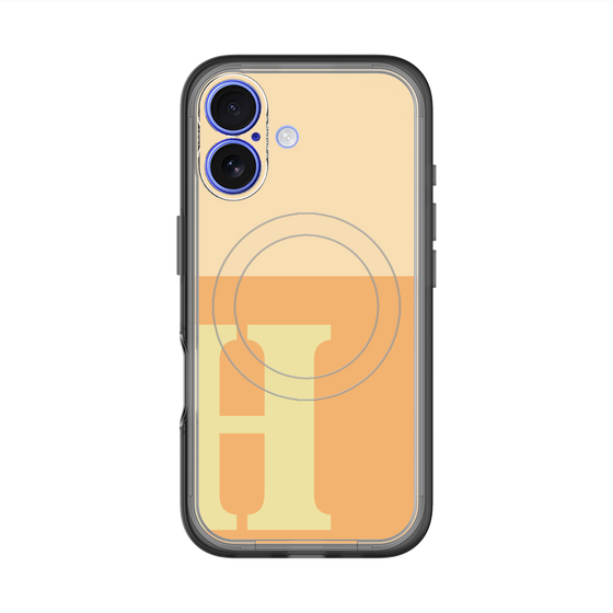 スリムプロテクションプレミアムケース with MagSafe［ オリジナル - initial two tone - H orange ］