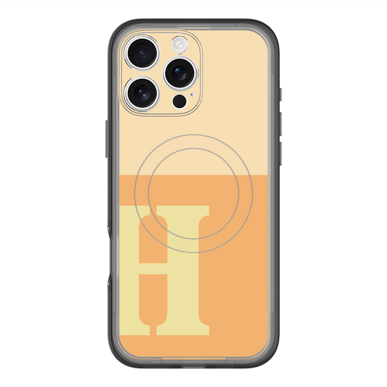 スリムプロテクションプレミアムケース with MagSafe［ オリジナル - initial two tone - H orange ］