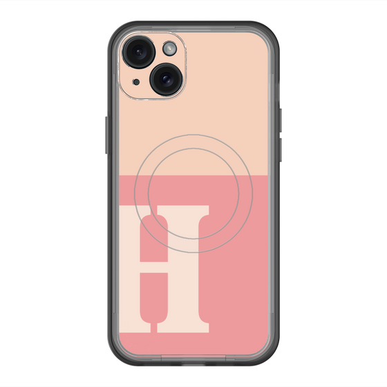 スリムプロテクションプレミアムケース with MagSafe［ オリジナル - initial two tone - H pink ］