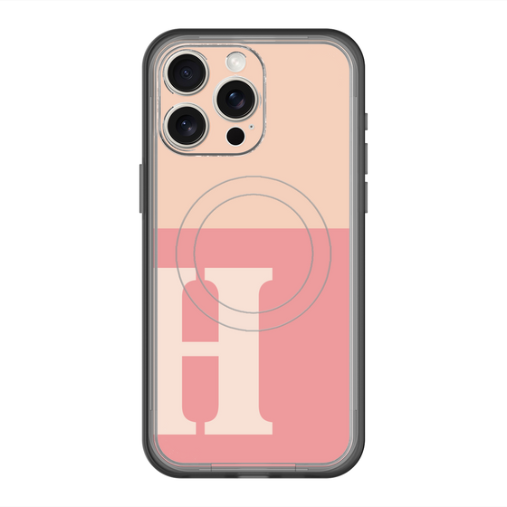 スリムプロテクションプレミアムケース with MagSafe［ オリジナル - initial two tone - H pink ］