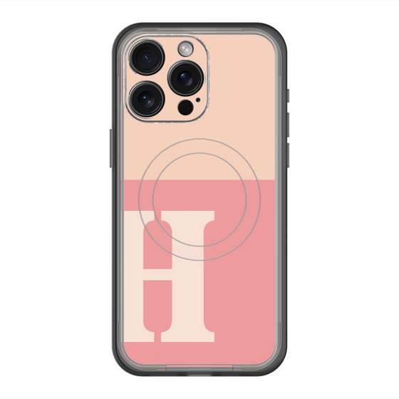 スリムプロテクションプレミアムケース with MagSafe［ オリジナル - initial two tone - H pink ］