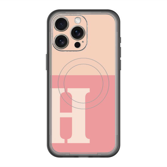 スリムプロテクションプレミアムケース with MagSafe［ オリジナル - initial two tone - H pink ］