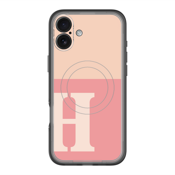 スリムプロテクションプレミアムケース with MagSafe［ オリジナル - initial two tone - H pink ］