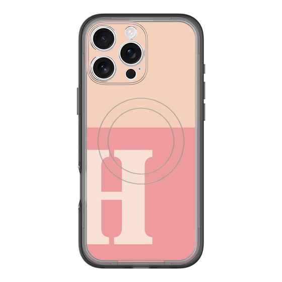 スリムプロテクションプレミアムケース with MagSafe［ オリジナル - initial two tone - H pink ］