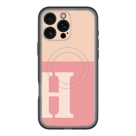 スリムプロテクションプレミアムケース with MagSafe［ オリジナル - initial two tone - H pink ］