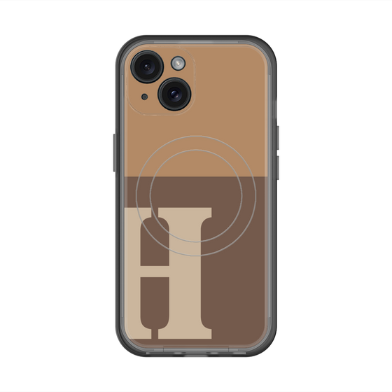 スリムプロテクションプレミアムケース with MagSafe［ オリジナル - initial two tone - H brown ］