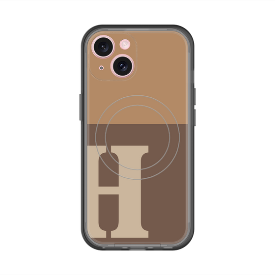 スリムプロテクションプレミアムケース with MagSafe［ オリジナル - initial two tone - H brown ］