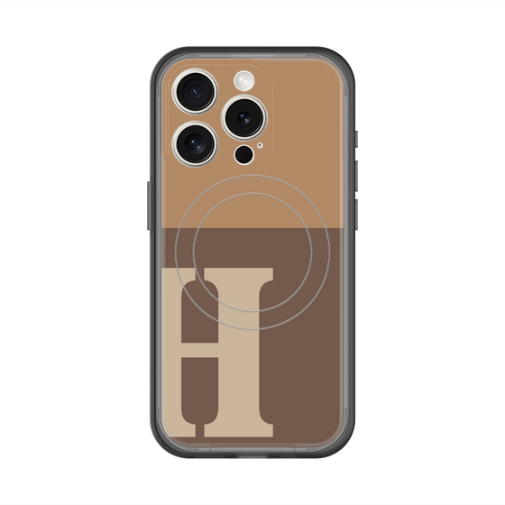 スリムプロテクションプレミアムケース with MagSafe［ オリジナル - initial two tone - H brown ］