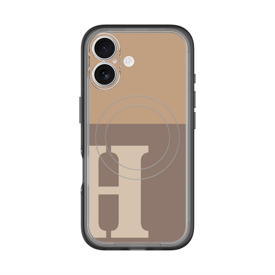 スリムプロテクションプレミアムケース with MagSafe［ オリジナル - initial two tone - H brown ］