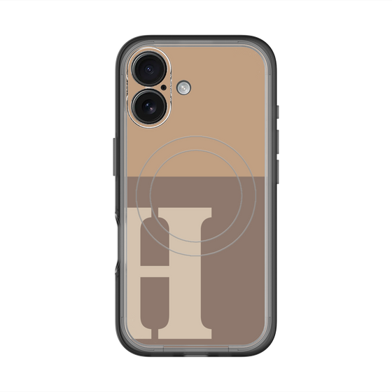 スリムプロテクションプレミアムケース with MagSafe［ オリジナル - initial two tone - H brown ］