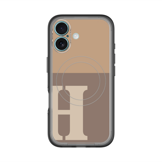 スリムプロテクションプレミアムケース with MagSafe［ オリジナル - initial two tone - H brown ］