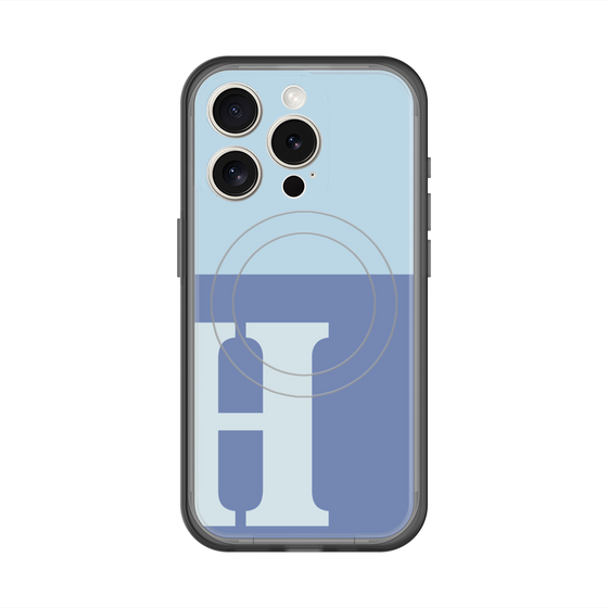 スリムプロテクションプレミアムケース with MagSafe［ オリジナル - initial two tone - H blue ］