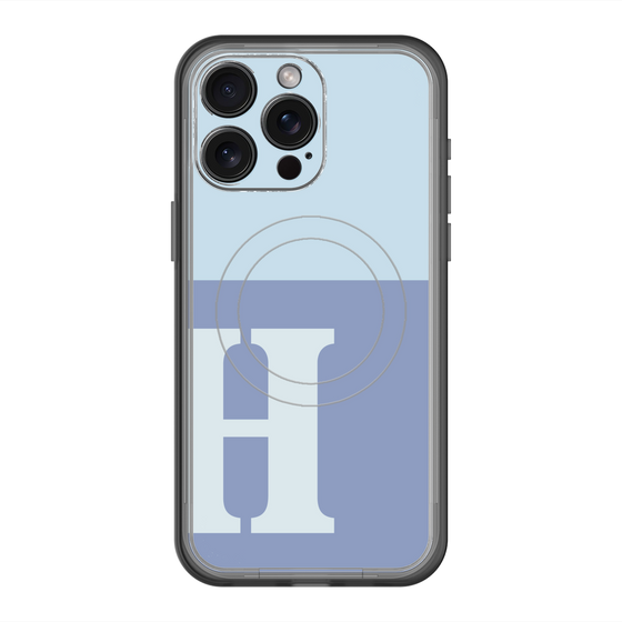 スリムプロテクションプレミアムケース with MagSafe［ オリジナル - initial two tone - H blue ］