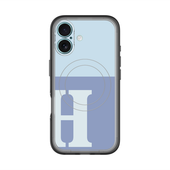 スリムプロテクションプレミアムケース with MagSafe［ オリジナル - initial two tone - H blue ］