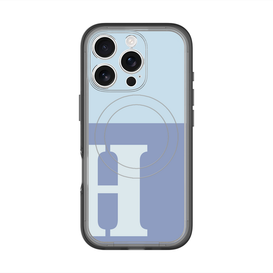 スリムプロテクションプレミアムケース with MagSafe［ オリジナル - initial two tone - H blue ］