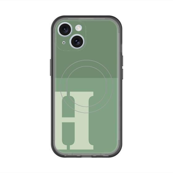 スリムプロテクションプレミアムケース with MagSafe［ オリジナル - initial two tone - H green ］