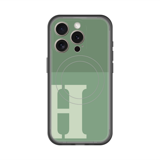 スリムプロテクションプレミアムケース with MagSafe［ オリジナル - initial two tone - H green ］