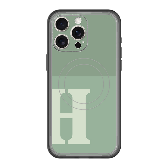 スリムプロテクションプレミアムケース with MagSafe［ オリジナル - initial two tone - H green ］
